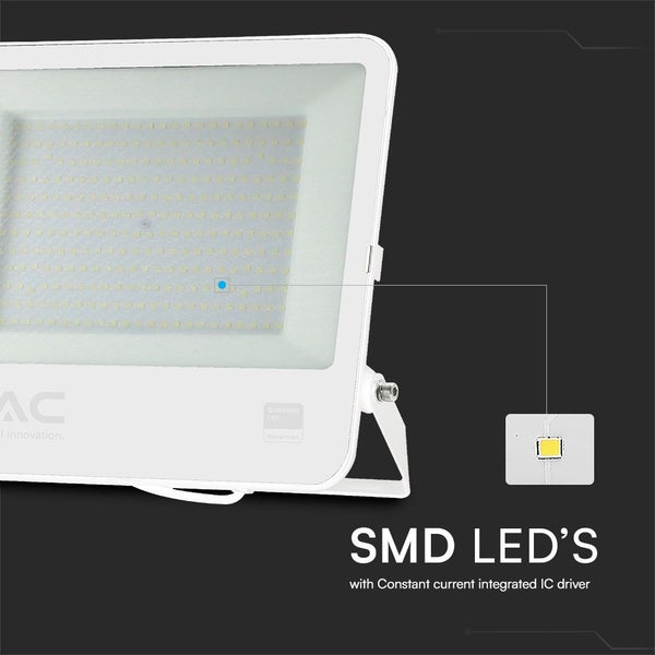 V-TAC VT-44204-W - LED-Scheinwerfer - Samsung - IP65 - Weißes Gehäuse - 1 Meter Kabel - 200 Watt -