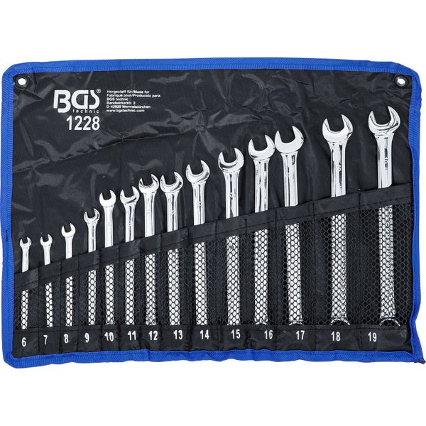BGS technic Maulschlüssel Satz 6-19 Millimeter im Rolltasche