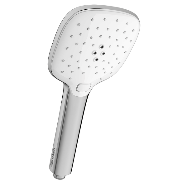 EcoRain 50% Wassersparender Duschkopf Kay 12 CM mit Wasserfilter - 3 Strahlarten - Hoher Wasserdruck - Universeller Anschluss - Chrom