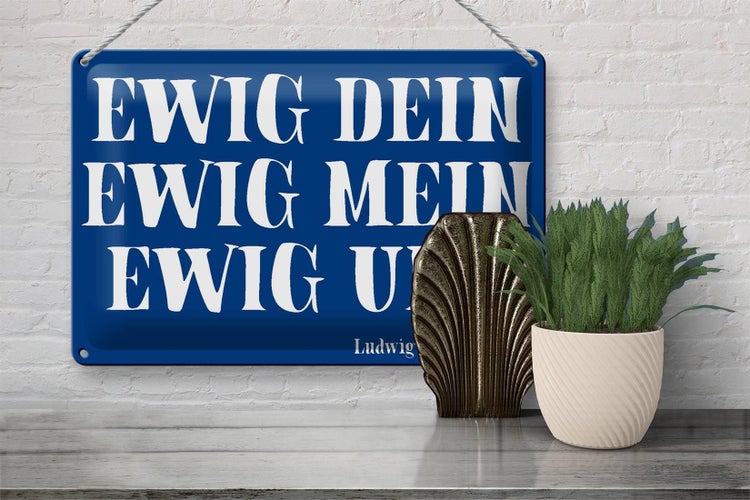 Blechschild Spruch 30x20cm ewig dein ewig mein ewig uns