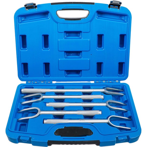 Werkzeugsatz mit Gabelköpfen in blauem Werkzeugkoffer