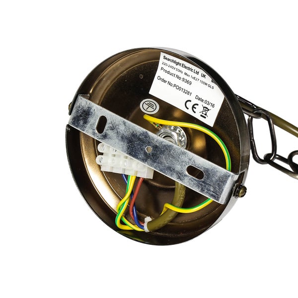 Deckenhalterung einer Lampe mit elektrischen Anschlüssen