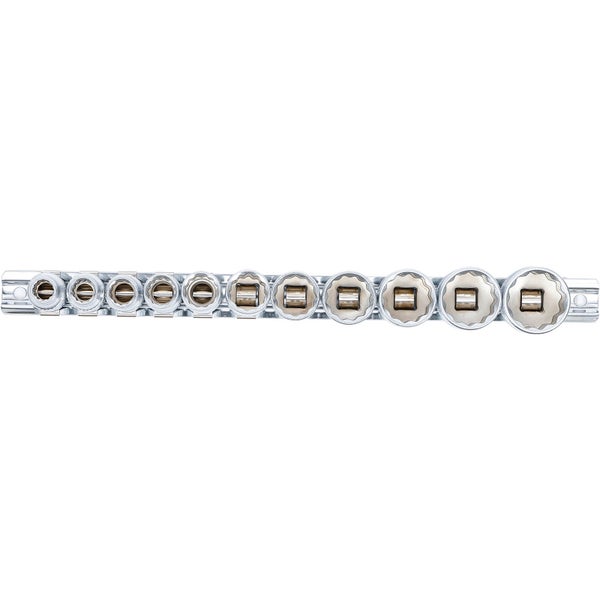 BGS Steckschlüssel-Einsatz-Satz Zwölfkant Antrieb Innenvierkant 10 mm (3/8) Zollgrößen 11tlg. - 9112