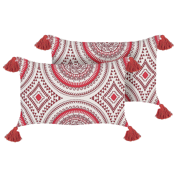 Dekokissen 2er Set ANTHEMIS Baumwolle 30 x 50 cm Rot Orientalisches Muster