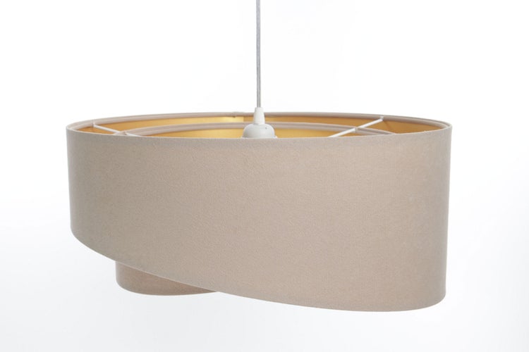 Pendelleuchte Hängeleuchte Henny P Velours beige & gold Ø 45 cm 11105