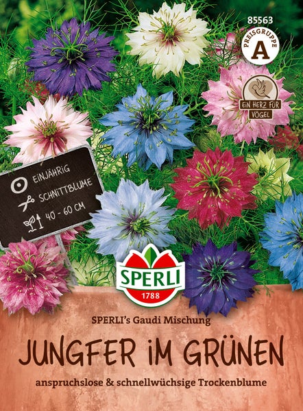 Samenmischung Sperli Jungfer im Grünen Gaudi Mischung einjährige Schnittblume als Saatgut