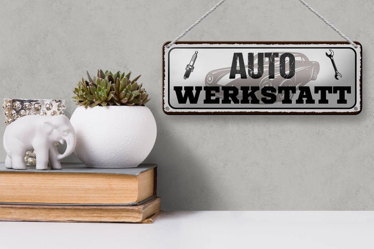 Blechschild Spruch 27x10cm Auto Werkstatt Werkzeug Dekoration