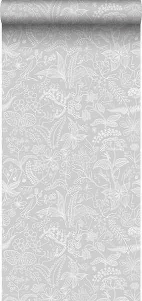 Borastapeter Tapete Blätter Grau - 53 cm x 10.05 m - 660752