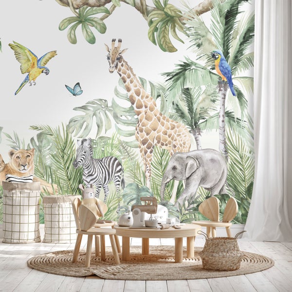 Kindertapete Dschungel­tiere 200 x 300 cm