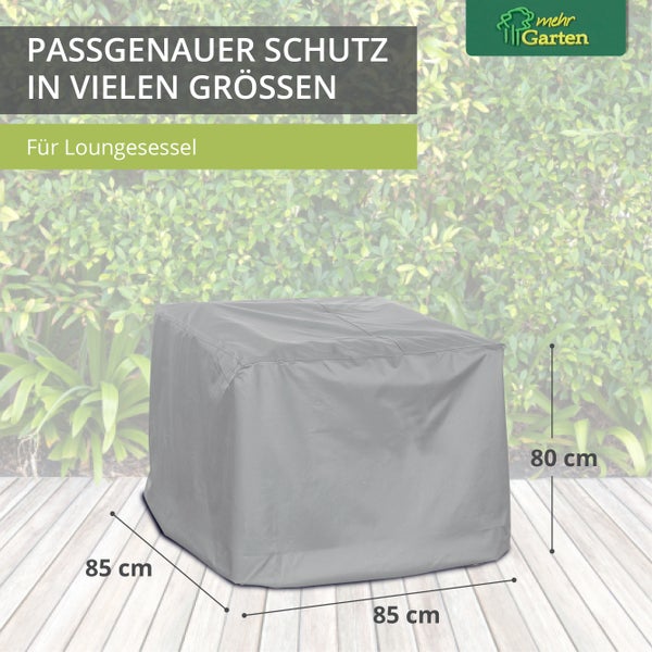 Mehr Garten - Premium PROTECT Loungesessel-Abdeckung, Maße: 100(B) x 100(T) x 80(H) cm I Gartenmöbel-Schutzhülle wasserdicht, UV-beständig & atmungsaktiv aus robustem Gewebe I Taupe (Hellgrau)