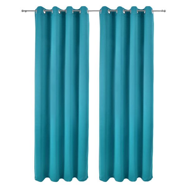Beautissu Amelie BO Vorhang mit Öse 140x245cm Türkis (2tlg)