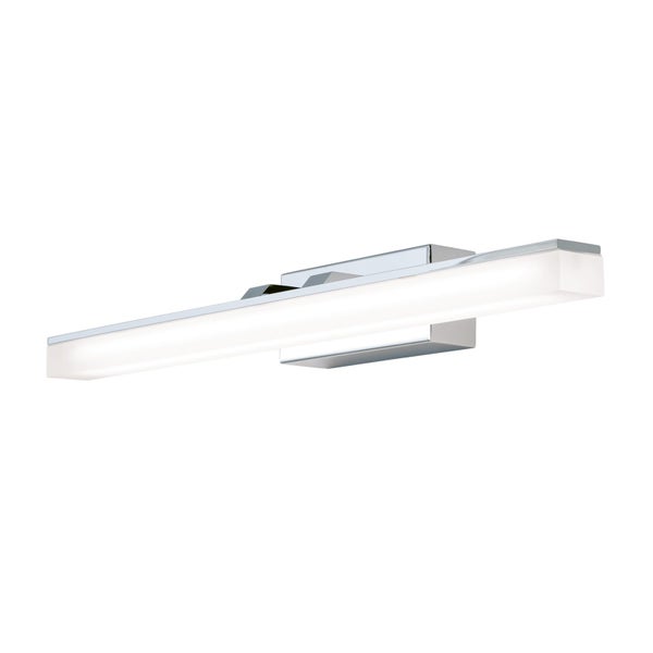 Moderne LED Wandleuchte aus Metall mit länglichem Diffusor für Badspiegel