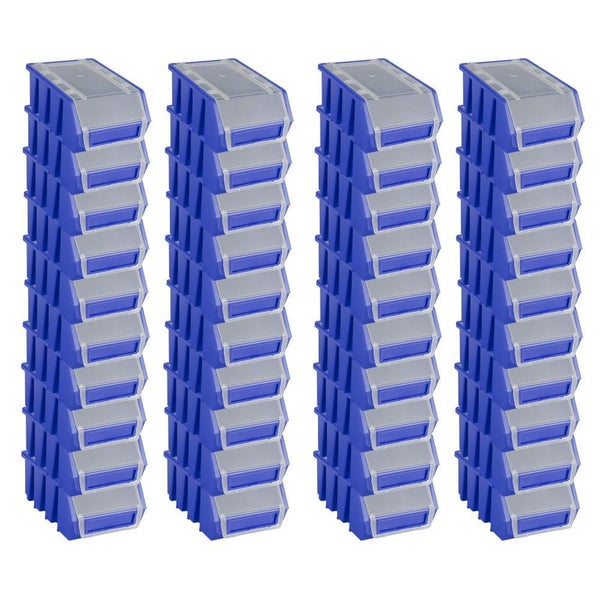 PROREGAL SuperSparSet 40x Sichtlagerbox 2 mit Deckel HxBxT 7,5 x 11,6 x 16,1 cm Polypropylen Blau