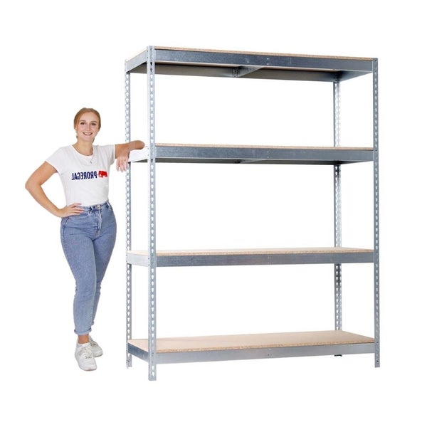 PROREGAL Schwerlastregal Big Wood Yeti Four HxBxT 200 x 150 x 45 cm Fachlast 400 kg Verzinkt