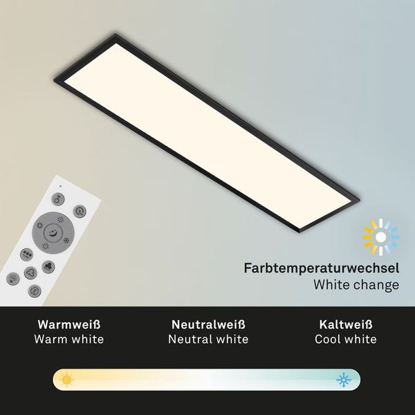 LED Panel Dimmbar Fernbedienung Farbwechsel CCT 24W schwarz Metall IP20 Briloner