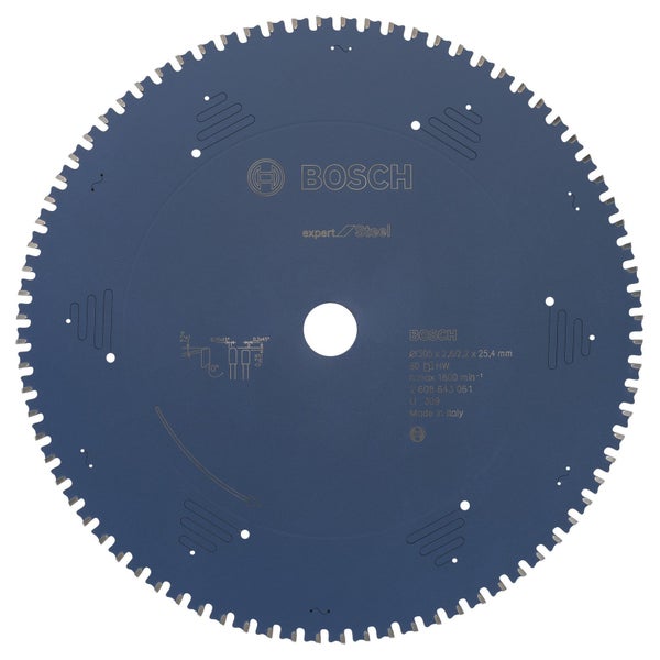 Bosch Kreissägeblatt Expert for Steel für Kapp- und Gehrungssägen 305 x 25,4 x 2,6 mm 80 - 2608643061