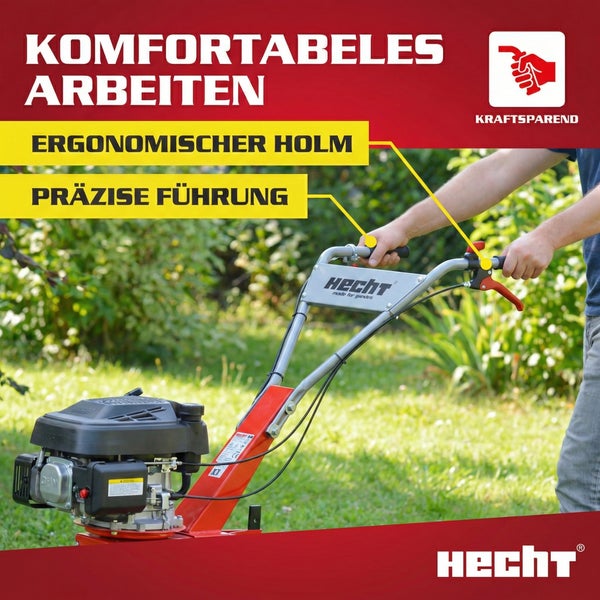 Hecht Motorhacke mit ergonomischem Holm und präziser Führung für komfortables Arbeiten