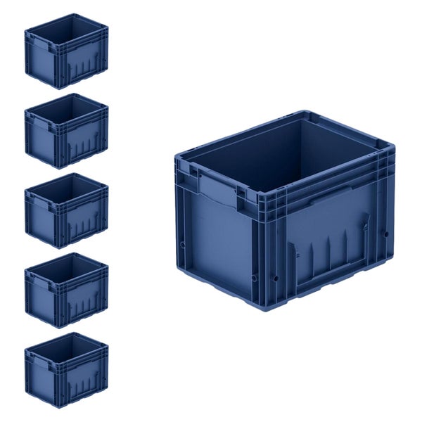 PROREGAL SuperSparSet 6x VDA KLT Kleinladungsträger mit Verbundboden HxBxT 28 x 30 x 40 cm 22 Liter KLT Transportbox