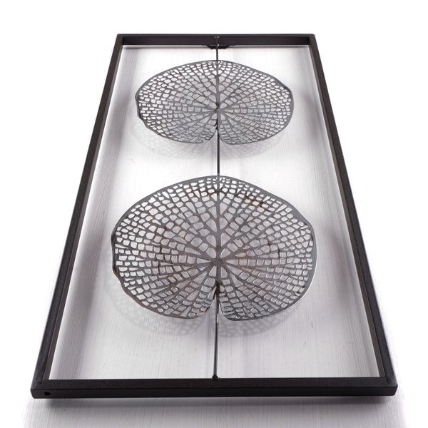 Wandbild PURE LEAVES  Metall antik-silber