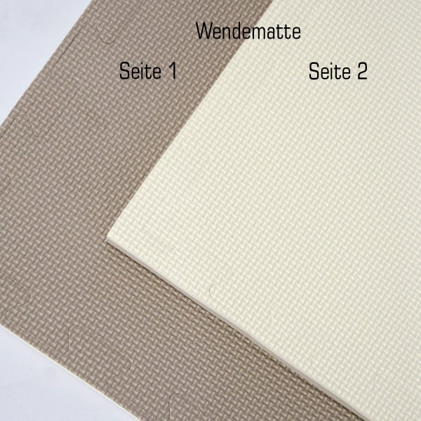 90x90cm XL Trainingsmatte - 25mm dicke Sportmatte mit Rand Beige Braun