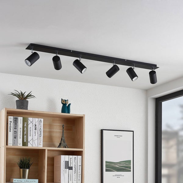 Lindby Strahler Joffrey (Modern) in Schwarz aus Metall (6 flammig, GU10) - Deckenlampe Deckenleuchte Lampe Spot Wohnzimmerleuchte