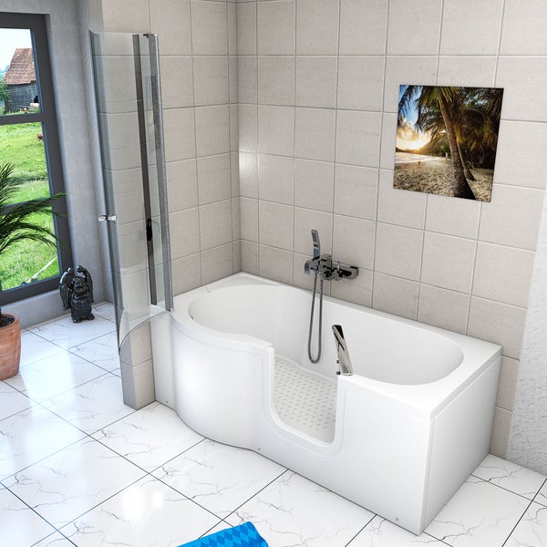 Seniorendusche Sitzwanne mit Tür S12D-R-EC 85x170 cm