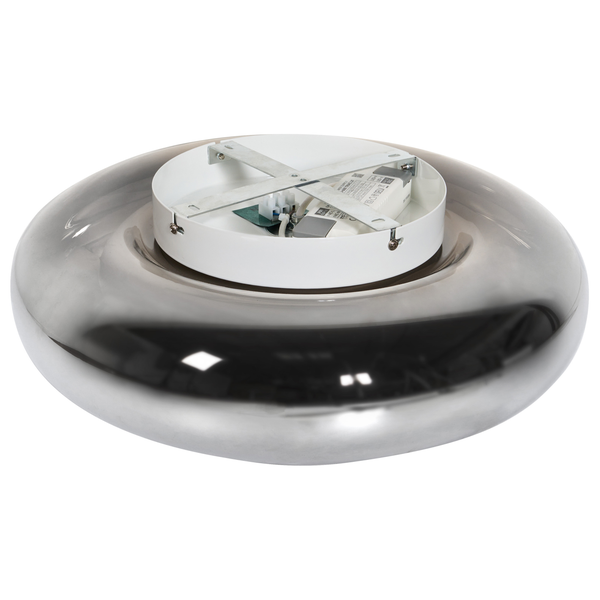Runde LED Deckenleuchte in Ringform mit spiegelnder Oberfläche und integrierter Halterung zur Montage