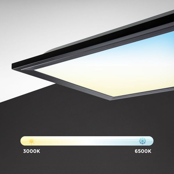 LED Panel 100x25 cm - 24W, 2600lm, dimmbar, Fernbedienung, CCT, schwarz