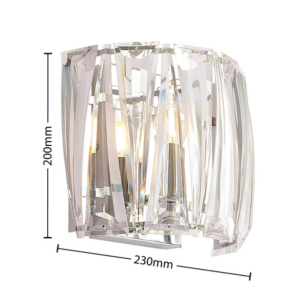 Lindby Wandleuchte, Wandlampe Innen Sofia in Transparent (1 flammig E14) - Wandstrahler Wandbeleuchtung Schlafzimmer / Wohnzimmer Wohnzimmerleuchte