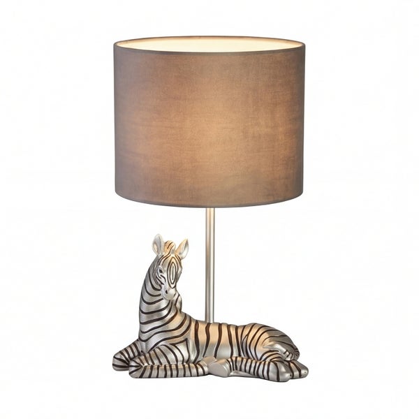 Tischleuchte mit Zebra-Design und Lampenschirm