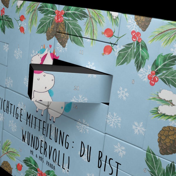Mr. & Mrs. Panda Befüllbarer Adventskalender Einhorn Mitteilung - Blau Pastell