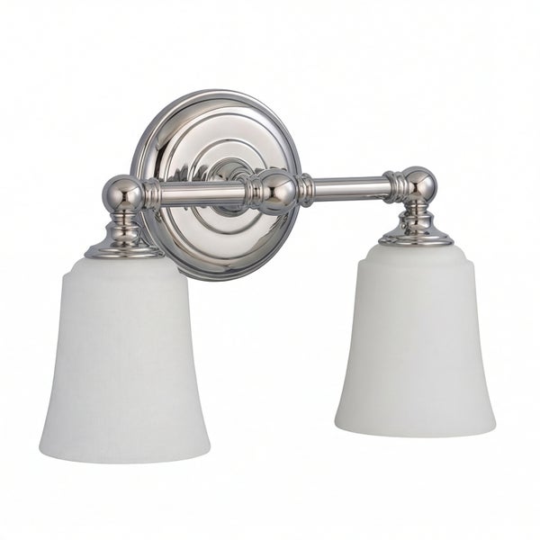 Wandleuchte mit zwei Leuchten und Glasschirmen