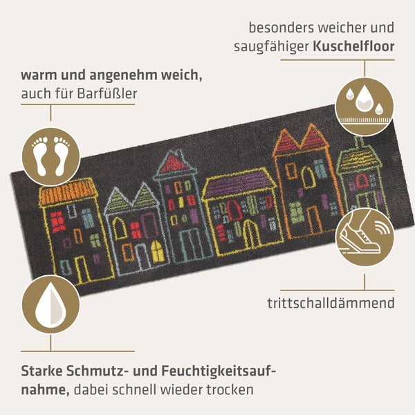 Akzente Feel Badematte mit Motiv in Bunt Fußmatte 35 x 100 cm, rutschfest, saugfähig