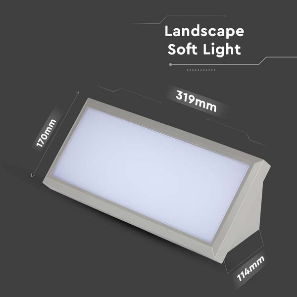 Rechteckige Landscape Soft Light Außenleuchte mit den Maßen 319 Millimeter Länge, 170 Millimeter Höhe und 114 Millimeter Tiefe.