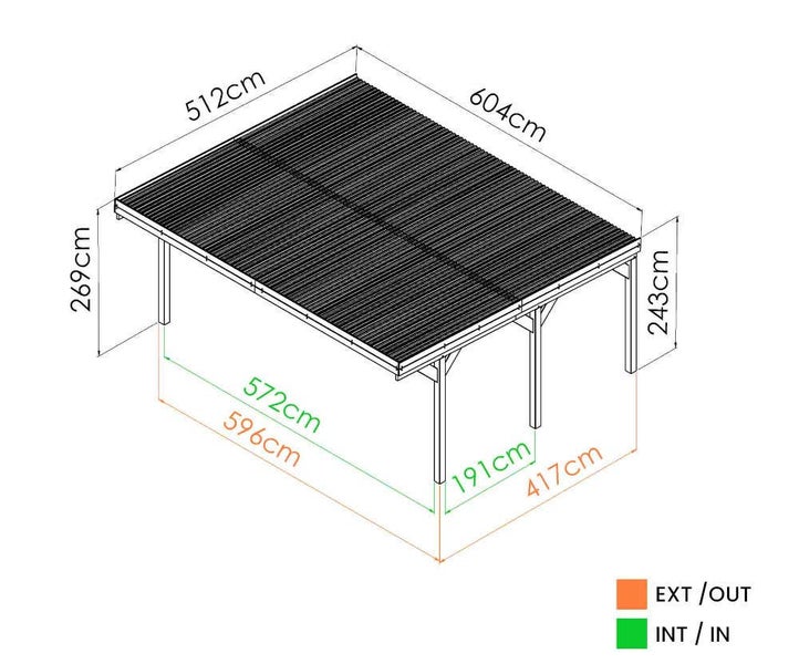 Alpholz Doppelcarport Victor Carport aus Holz in natur, Unterstand FSC zertifiziert, Überdachung mit Montagematerial imprägniert