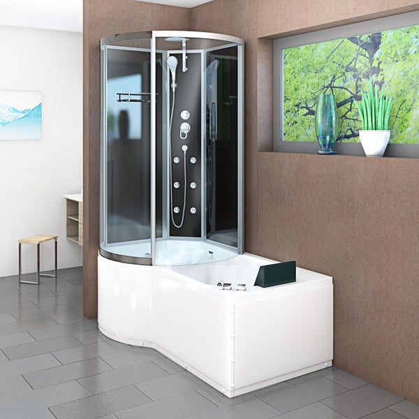 Whirlpool Wanne Duschkabine sw K50-R30-WP 100x170