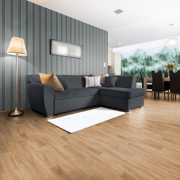 PVC Bodenbelag Meterware Holzoptik braun mit Schaumrücken 200 cm breit (Meterware)