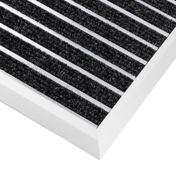 FLOORDIREKT Fußmatte Spectral - Aluminium-Türmatte - mit Textilfaser Rips - 54 x 83 cm