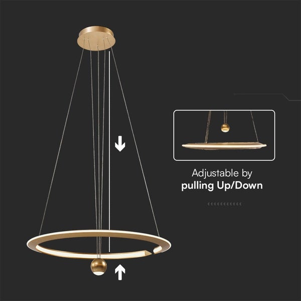 V-TAC VT-10126 - Designer-Deckenleuchten - Designer-Hängelampen - IP20 - Brush Gold - 45 Watt -