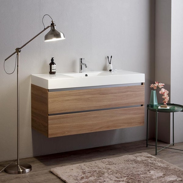 Badezimmer Szene mit Waschtisch und Dekoration