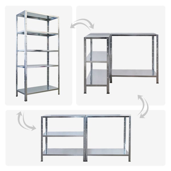 Metallregal in verschiedenen Aufbauvarianten