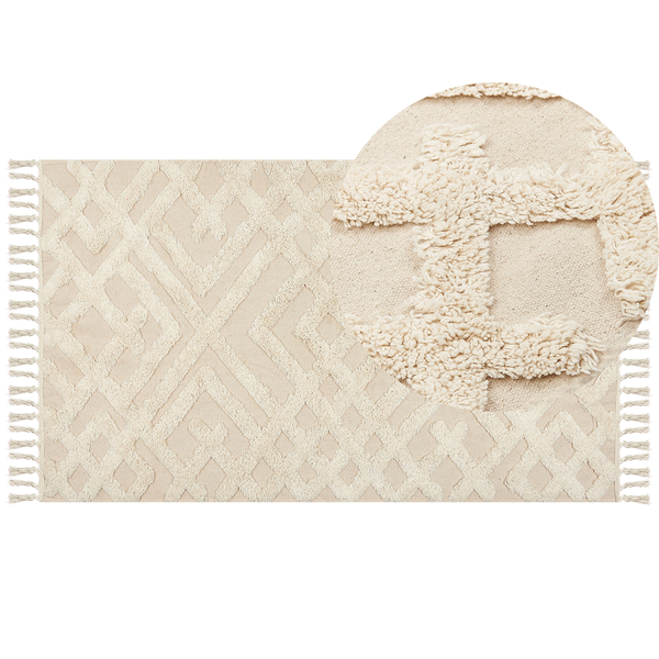 Teppich ARDAHAN Beige 80 x 150 cm Baumwolle