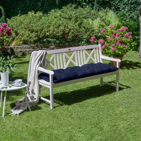 Beautissu Flair BK Bankpolster 100x50x8cm Dunkelblau