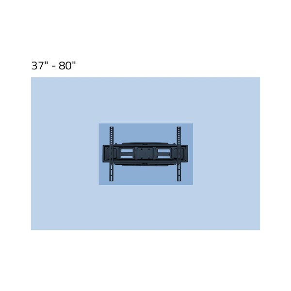 ECD Germany TV Wandhalterung Schwenkbar Neigbar Halterung für 37-80 Zoll Fernseher (94-203cm) Flach&Curved LCD/LED VESA 600x400 max. 40kg Vollbewegliche Fernsehwandhalterung ausziehbar mit Schwenkarme
