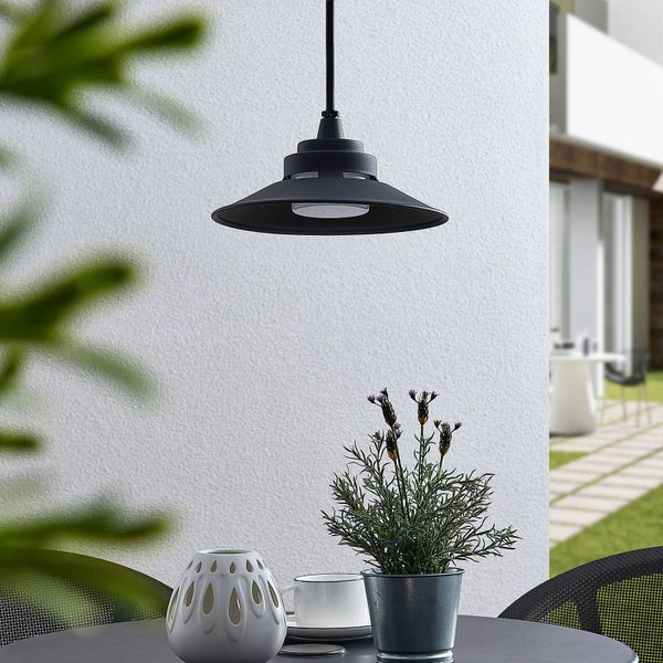 Lindby LED Außenleuchte Cassia (spritzwassergeschützt (Modern) in Schwarz aus Aluminium (1 flammig, ) - Pendelleuchte außen