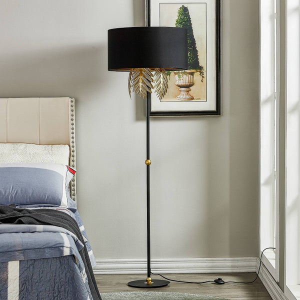 Lucande Stehlampe Malviras (Design, Modern) in Schwarz aus Textil (3 flammig E27) - Design Stehleuchte Floor Lamp Standleuchte Wohnzimmerlampe Wohnzimmerleuchte
