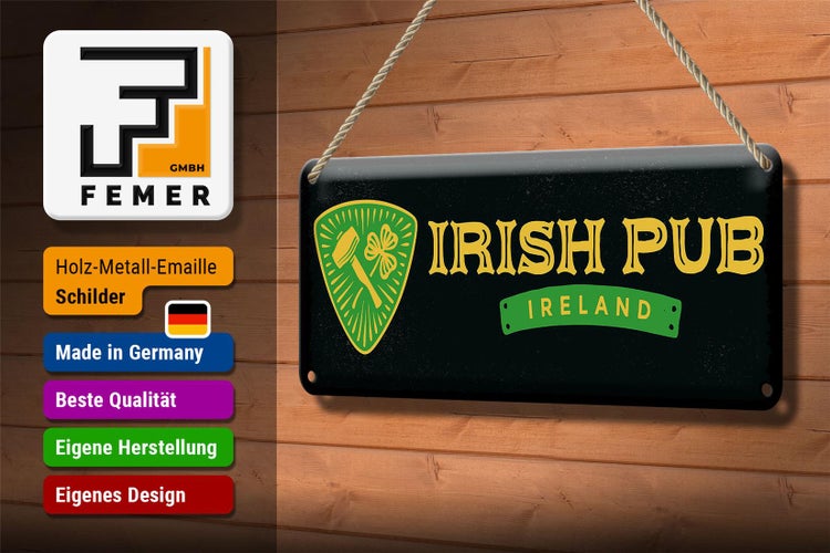 Blechschild Spruch Ireland Irish pub 27x10cm Dekoration