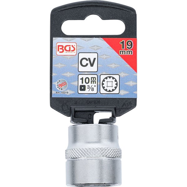 BGS Steckschlüssel-Einsatz Gear Lock Antrieb Innenvierkant 10 mm (3/8) SW 19 mm - 10319