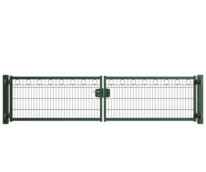 Doppelflügeltor aus Metall mit Schloss