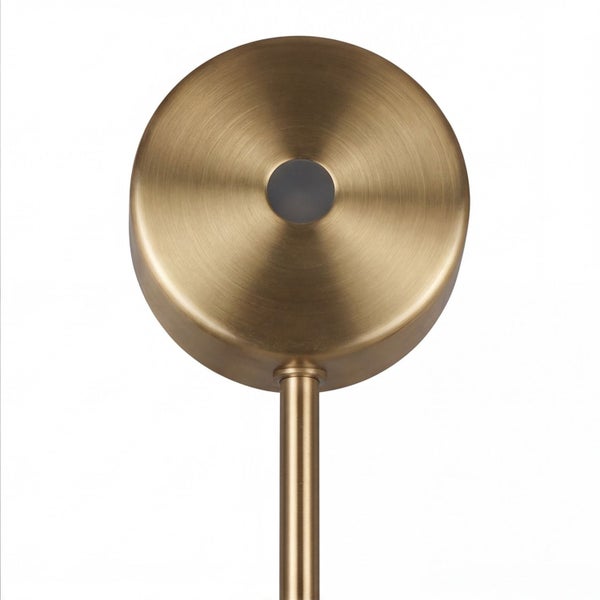 Wandlampen-Halterung aus gebürstetem Messing, runde Form mit zentraler Öffnung.